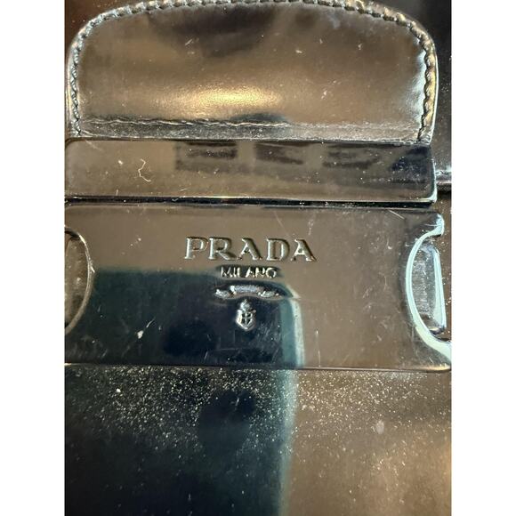 Prada Shoulder Crossbody Bag Womens Black Nylon Patent Leather Made in Italy - Picture 3 of 16